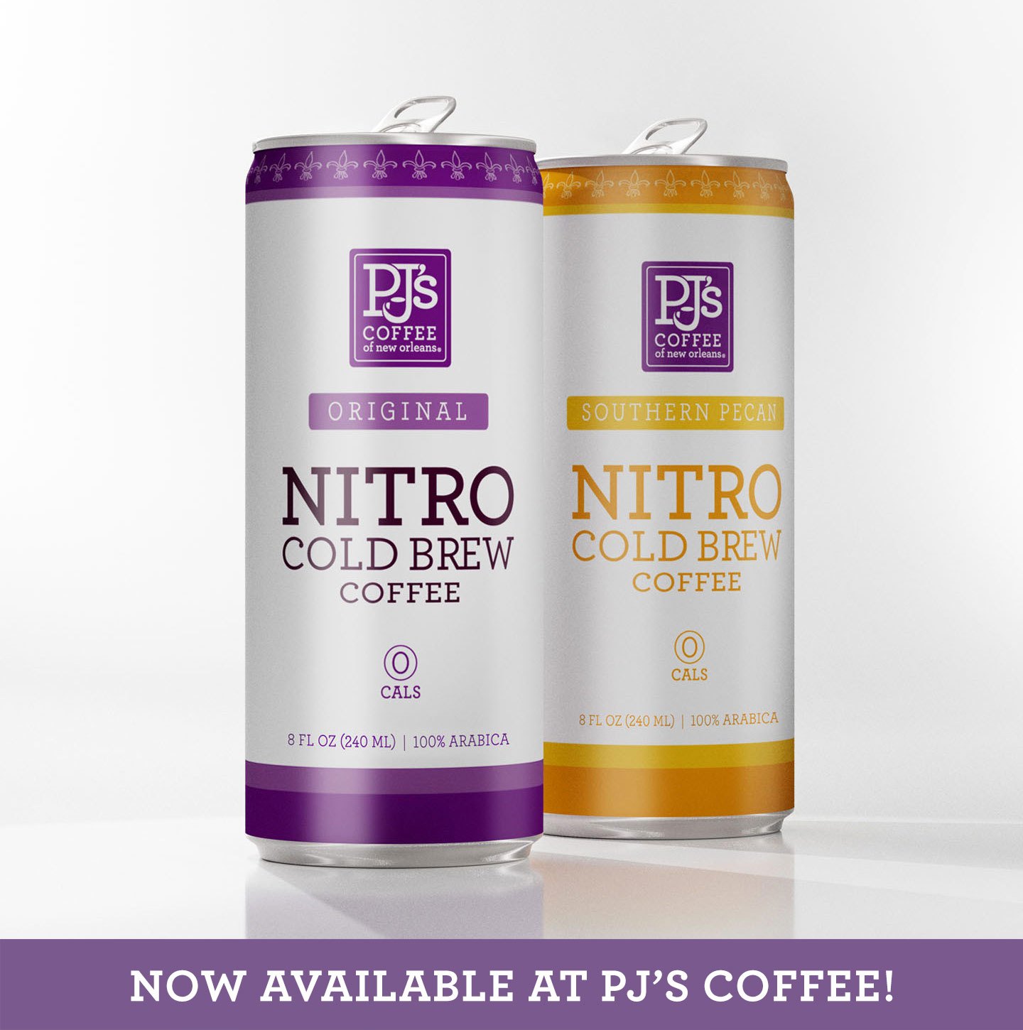 Photo of Nitro Cold Brew Cans with Now Available at PJ's Coffee